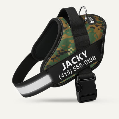 Arvelo Personalized Dog Harness - Camouflage Green