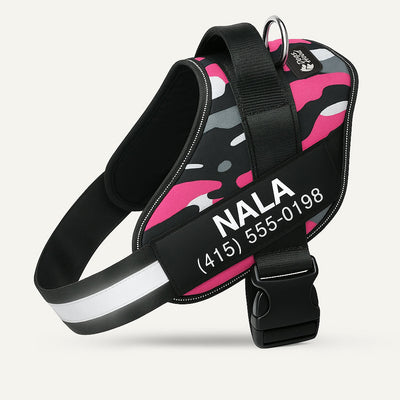 Arvelo Personalized Dog Harness - Camouflage Pink