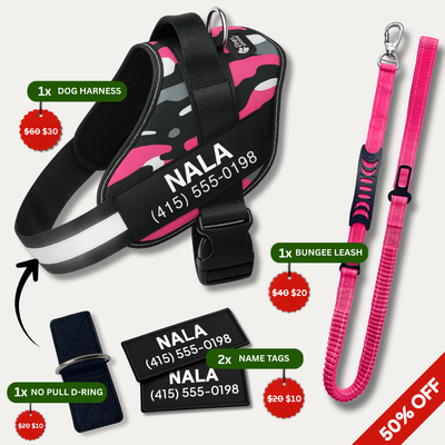No Pull Walking Bundle - Camouflage Pink